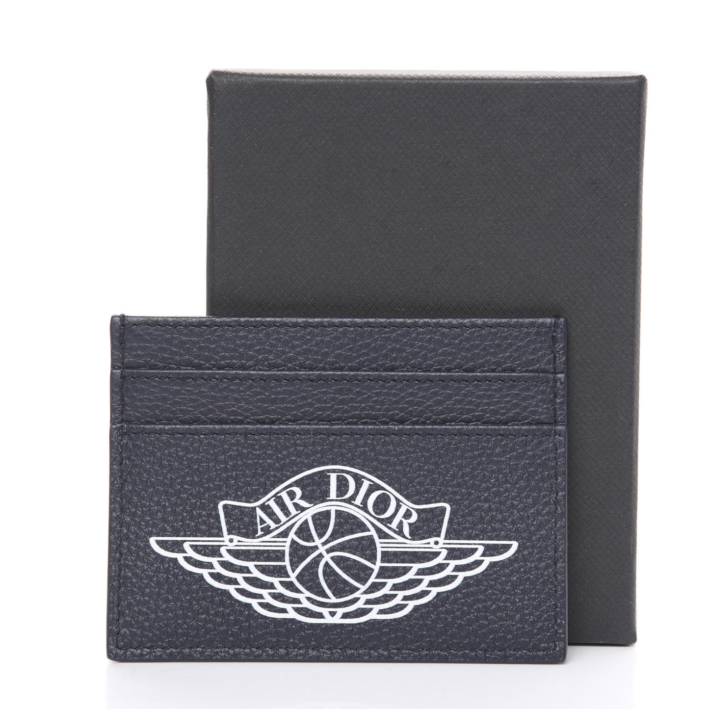 X AIR JORDAN Grained Calfskin Card Holder Bleu