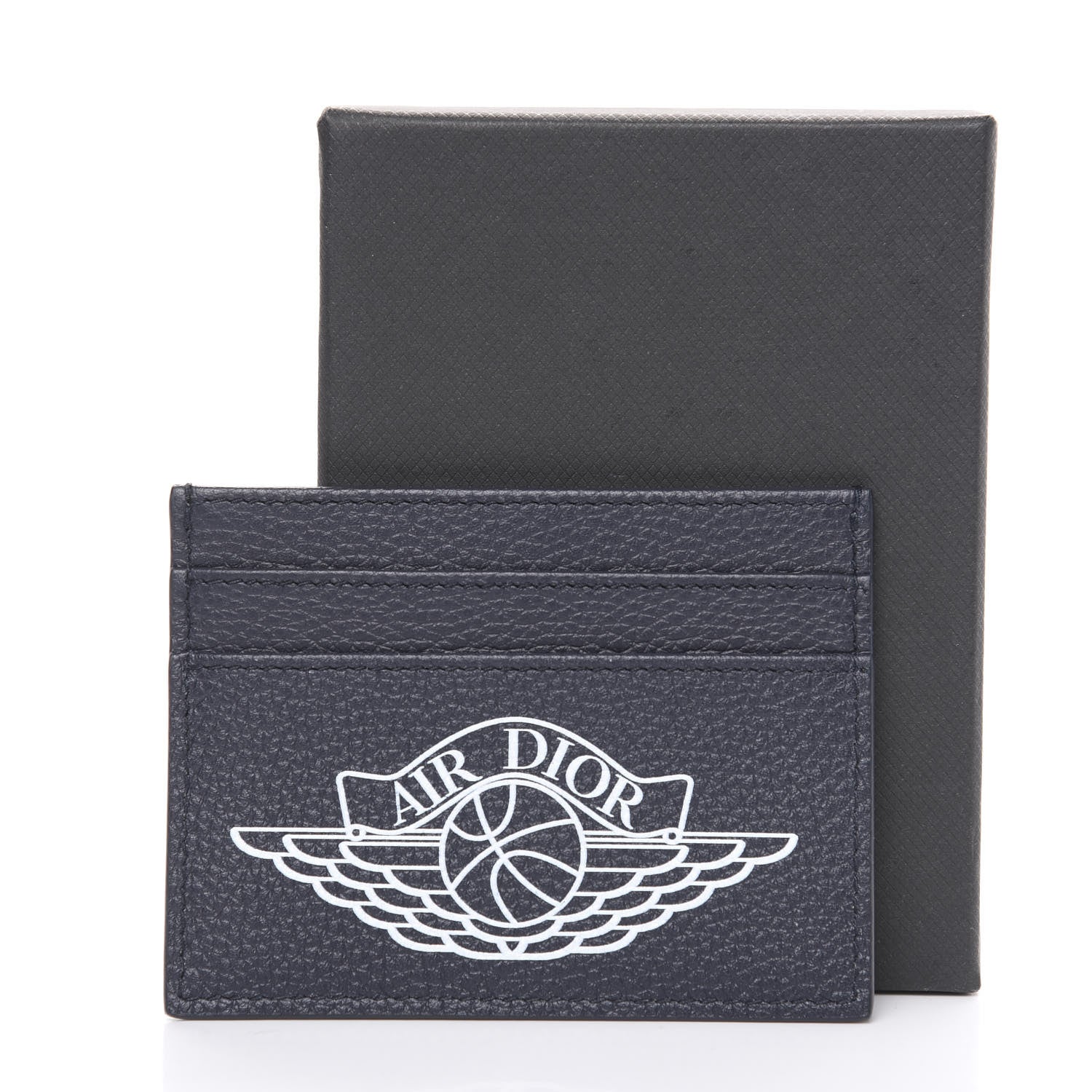 Christian Dior X AIR JORDAN Grained Calfskin Card Holder Bleu 7 of 7