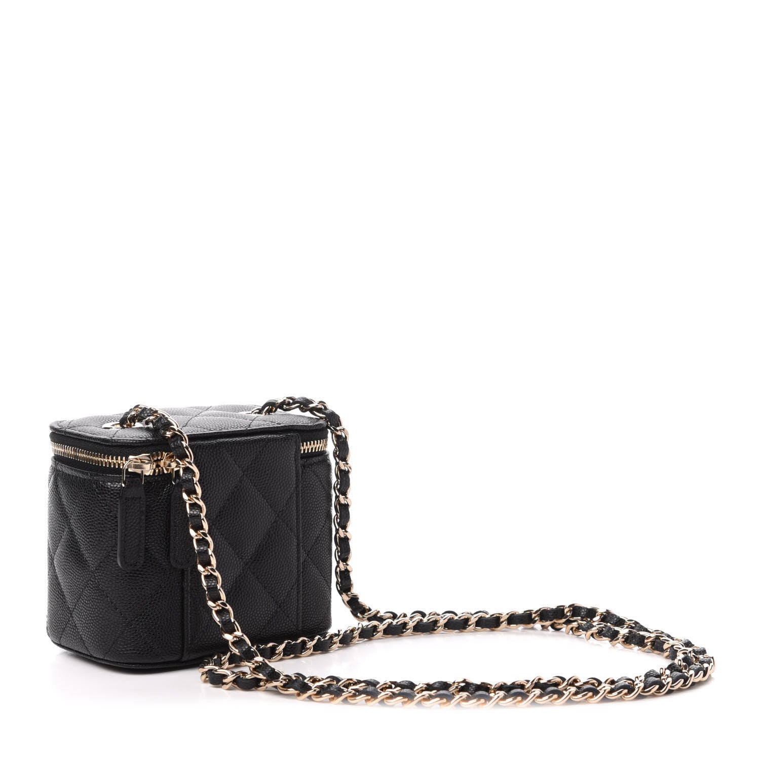 Chanel Caviar Quilted Mini Vanity Case With Chain Black 3 of 11