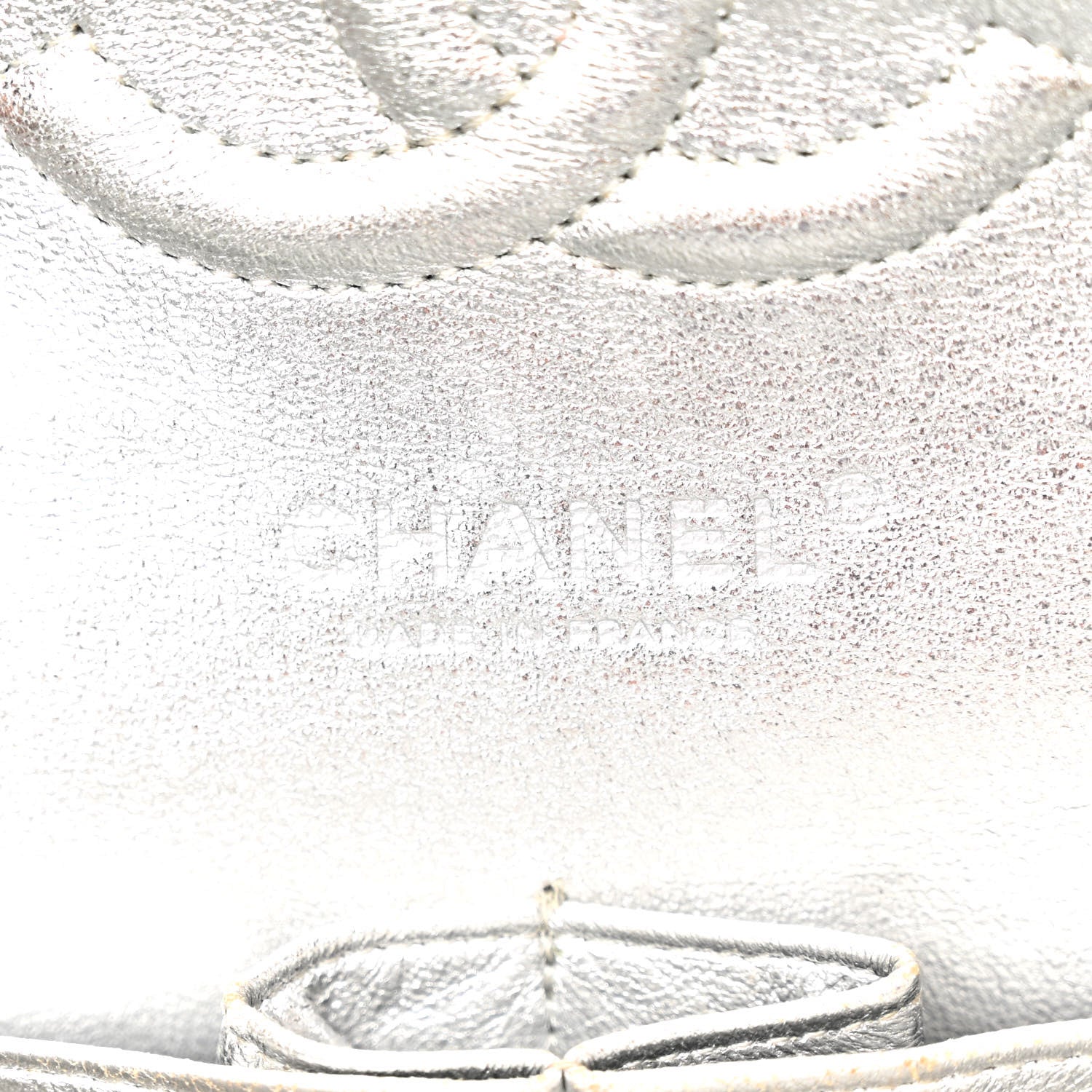 Chanel Metallic Lambskin Quilted Medium Double Flap Silver 6 of 10