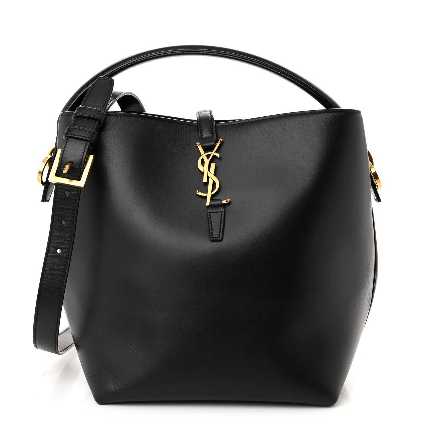 Saint Laurent Shiny Calfskin Le 37 Bucket Bag Black 1 of 11