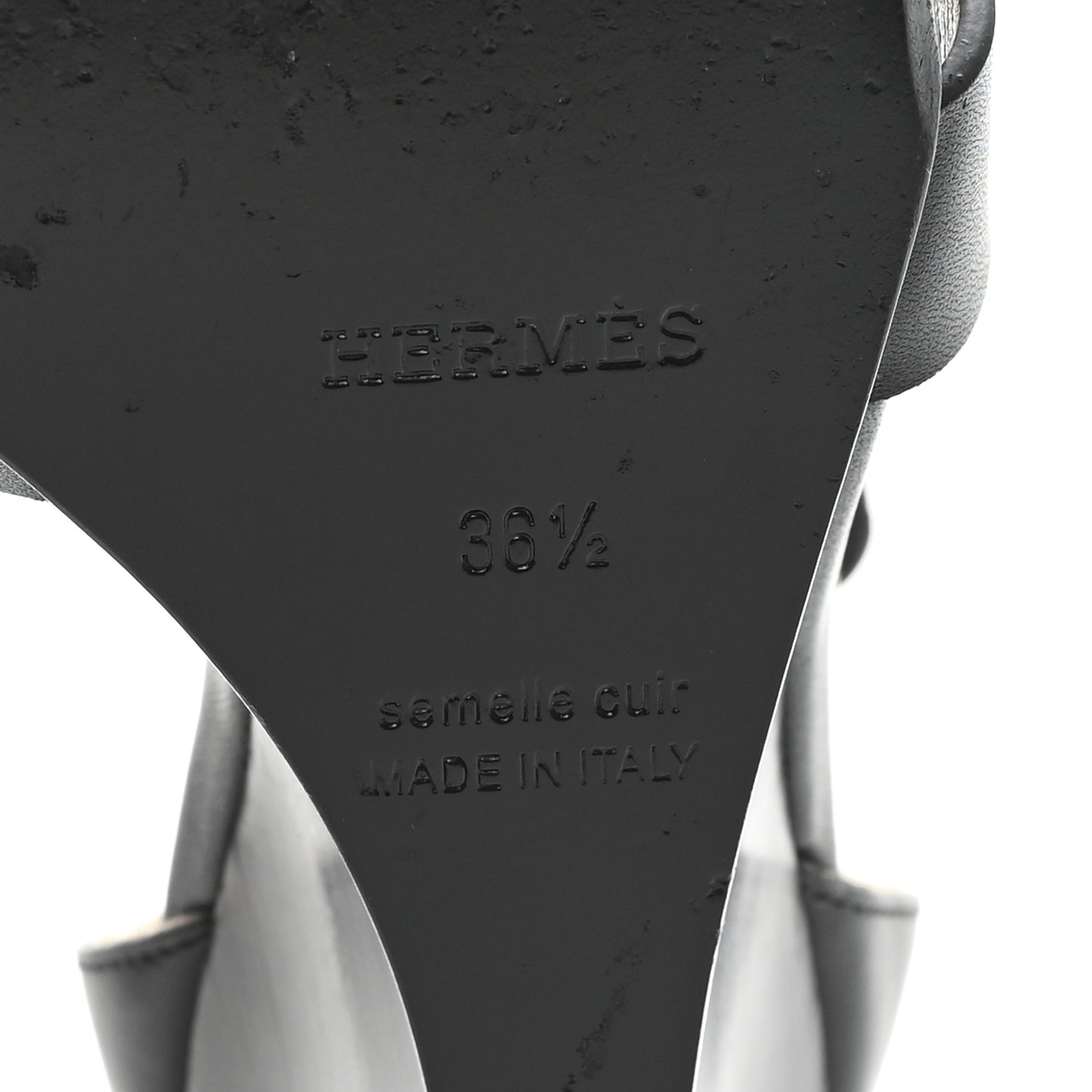 Calfskin Legend Wedge Sandals 36.5 Black