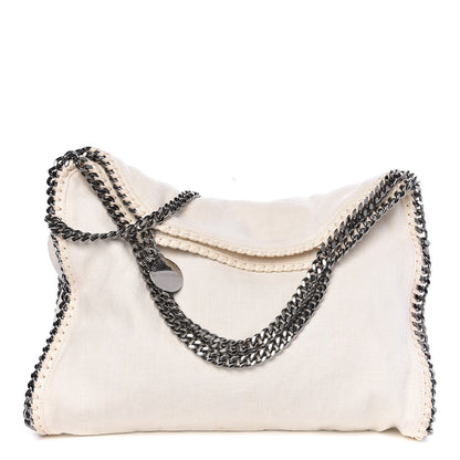 Stella McCartney Linen Falabella Fold Over Tote Pure White 1 of 11