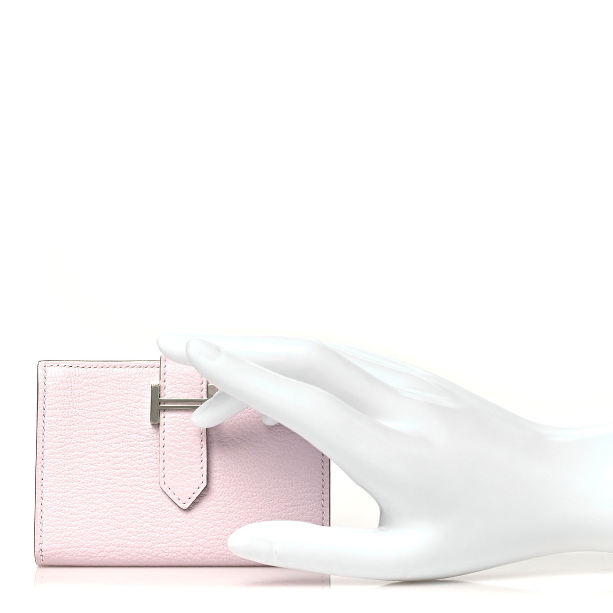 Hermes Chevre Mysore Bearn Card Holder Wallet Mauve Pale 2 of 9