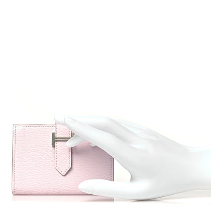 Hermes Chevre Mysore Bearn Card Holder Wallet Mauve Pale 2 of 9