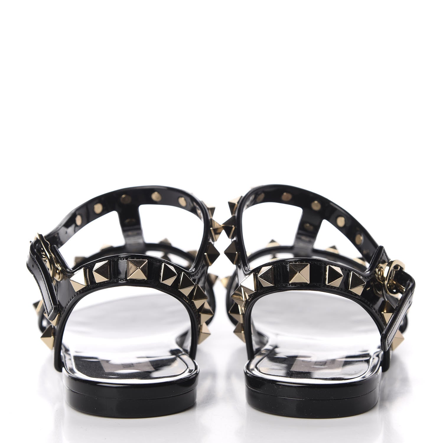 Valentino Garavani PVC Jelly Rockstud Caged Sandals 35 Black 5 of 7