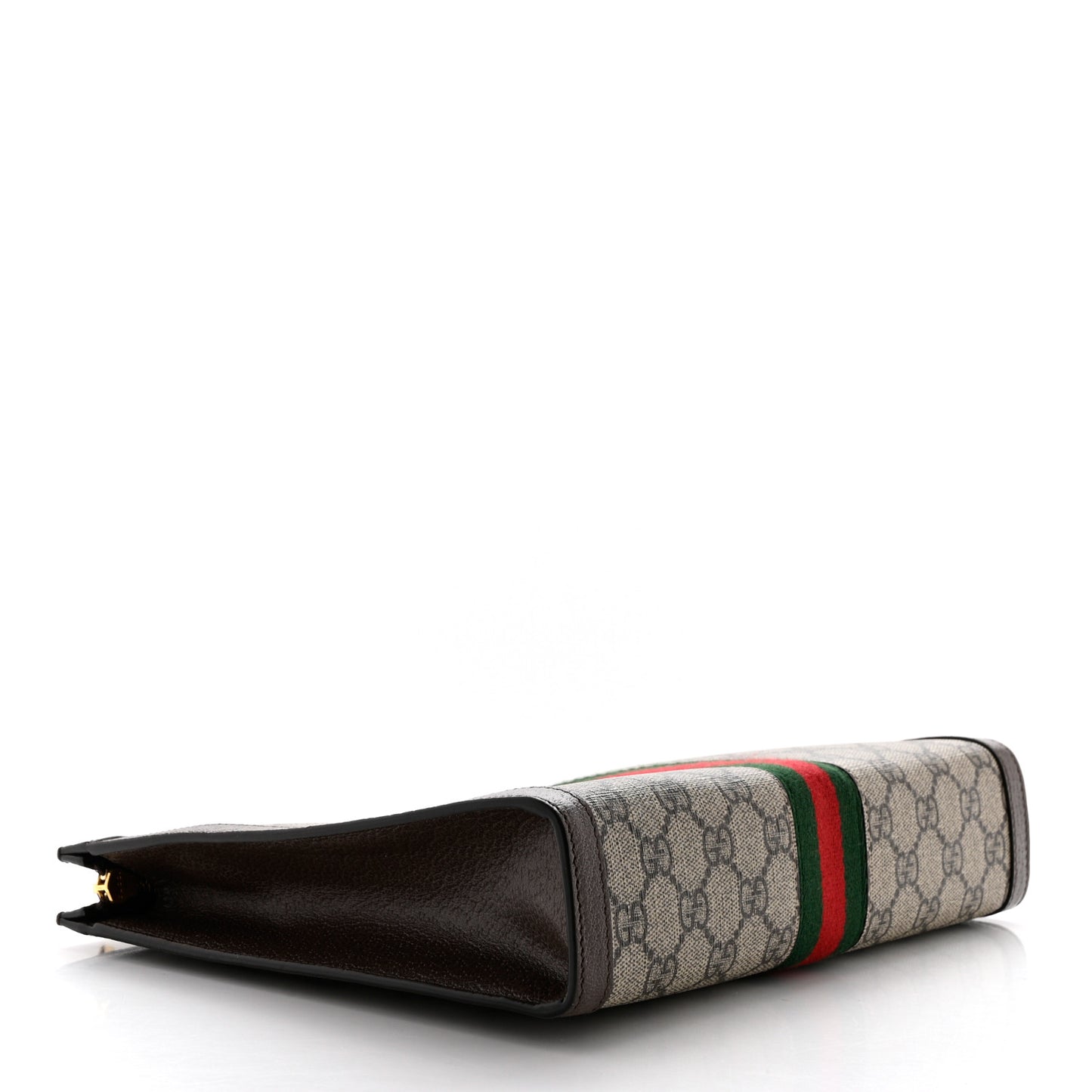 GG Supreme Monogram Web Ophidia Pouch Brown