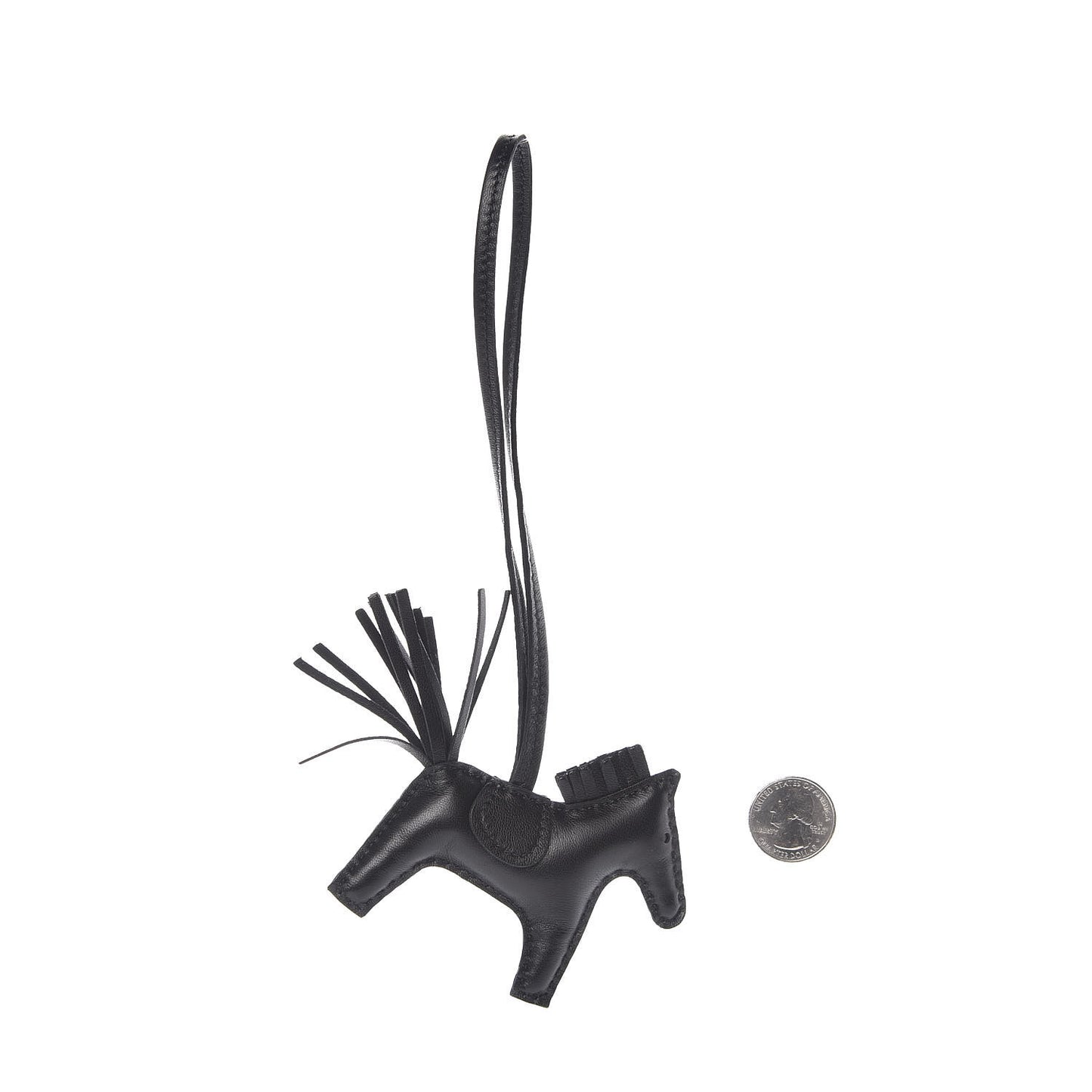 Milo Lambskin Grigri Rodeo Horse Bag Charm PM So Black
