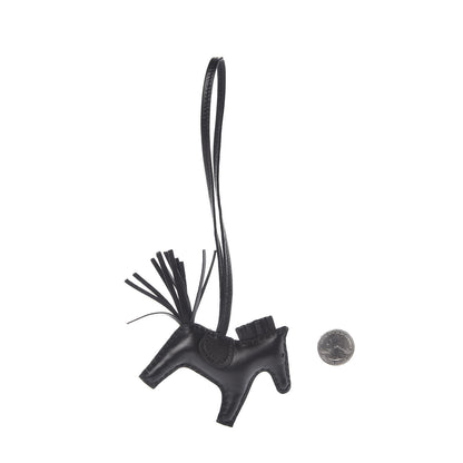 Hermes Milo Lambskin Grigri Rodeo Horse Bag Charm PM So Black 2 of 4