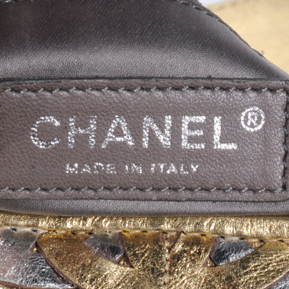 Chanel Calfskin Crackled CC Mix Medium Flap Gold Silver 3 of 9