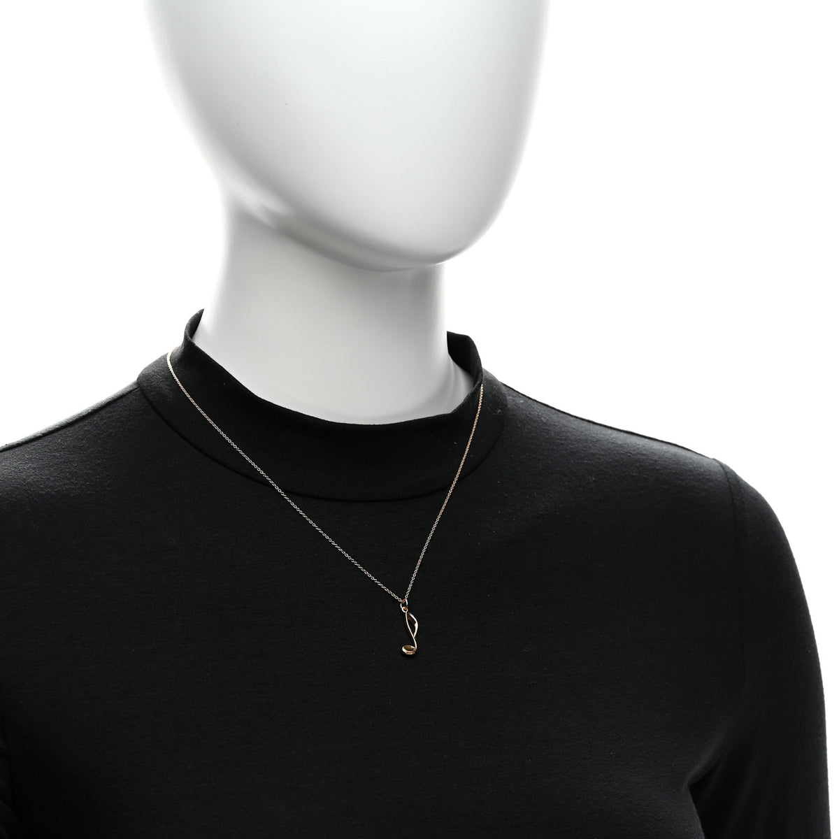 18K Rose Gold Paloma Picasso Graffiti Music Note Pendant Necklace