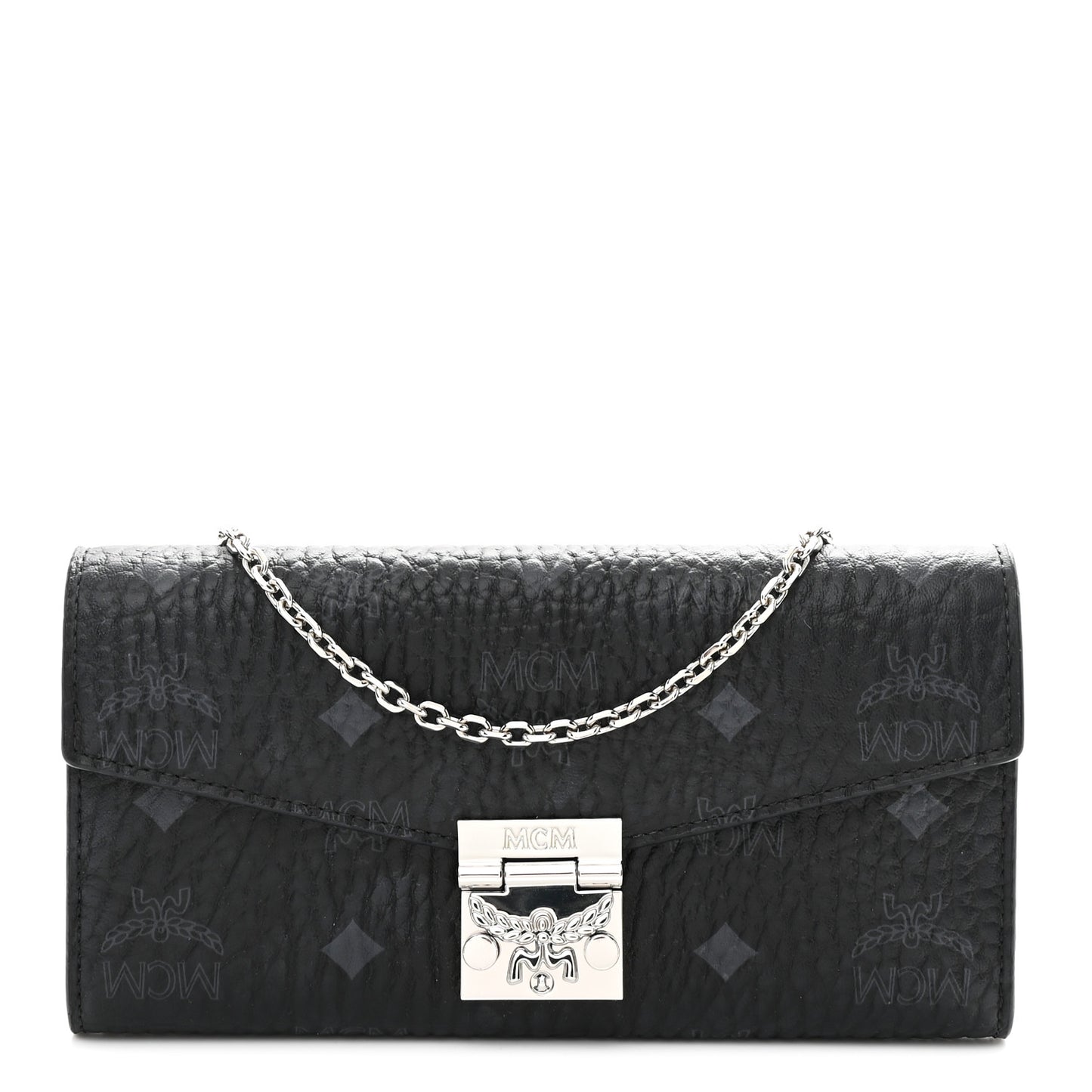 Visetos Large Patricia Wallet On Chain Black
