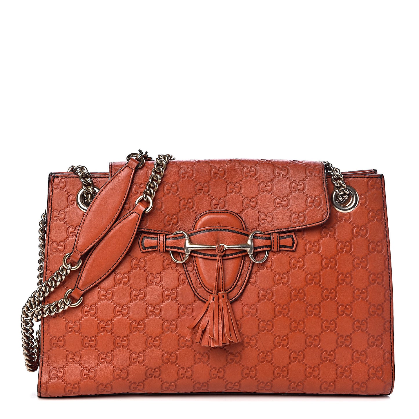 Guccissima Large Emily Chain Shoulder Bag Sun Orange