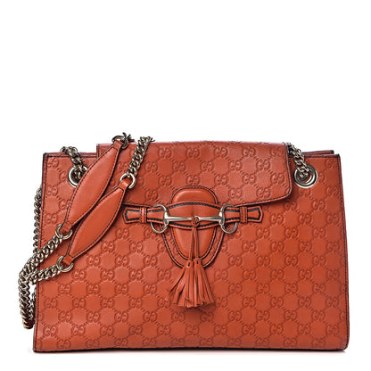 Gucci Guccissima Large Emily Chain Shoulder Bag Sun Orange 1 of 10
