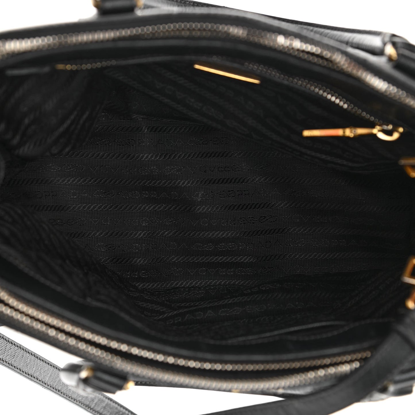 Saffiano Small Galleria Double Zip Tote Black