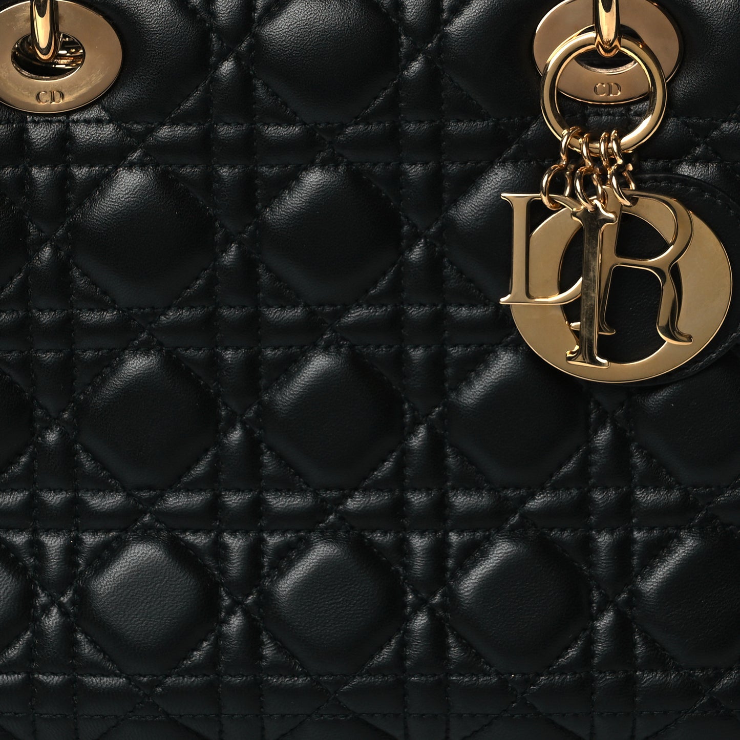 Lambskin Cannage Medium Lady Dior Black