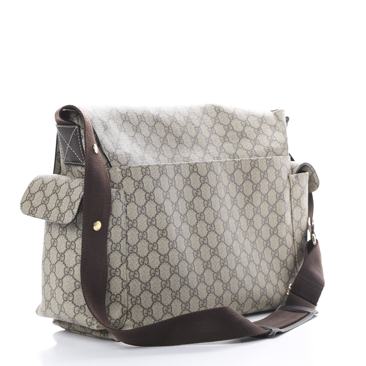 Gucci GG Plus Monogram Messenger Diaper Bag Dark Brown 3 of 21