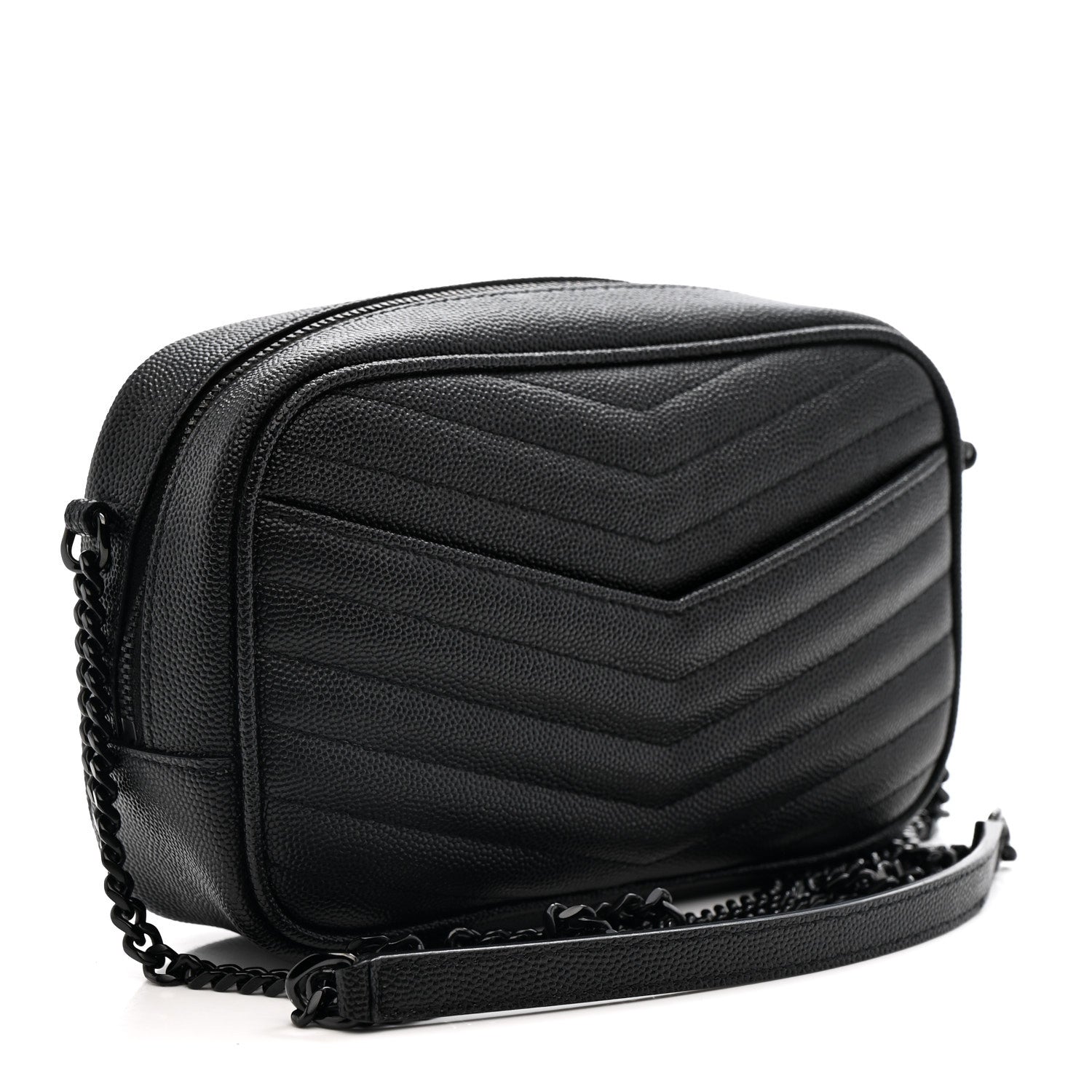 Saint Laurent Grain De Poudre Matelasse Monochrome Monogram Mini Lou Camera Bag Black 3 of 11