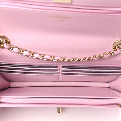 Chanel Lambskin Quilted Trendy CC Wallet On Chain WOC Pink 5 of 10