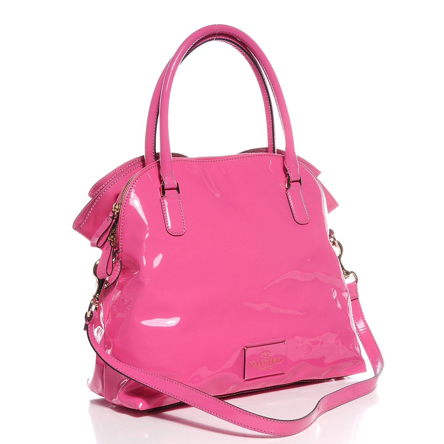 Valentino Garavani Patent Lacca Bow Dome Tote Pink 3 of 7