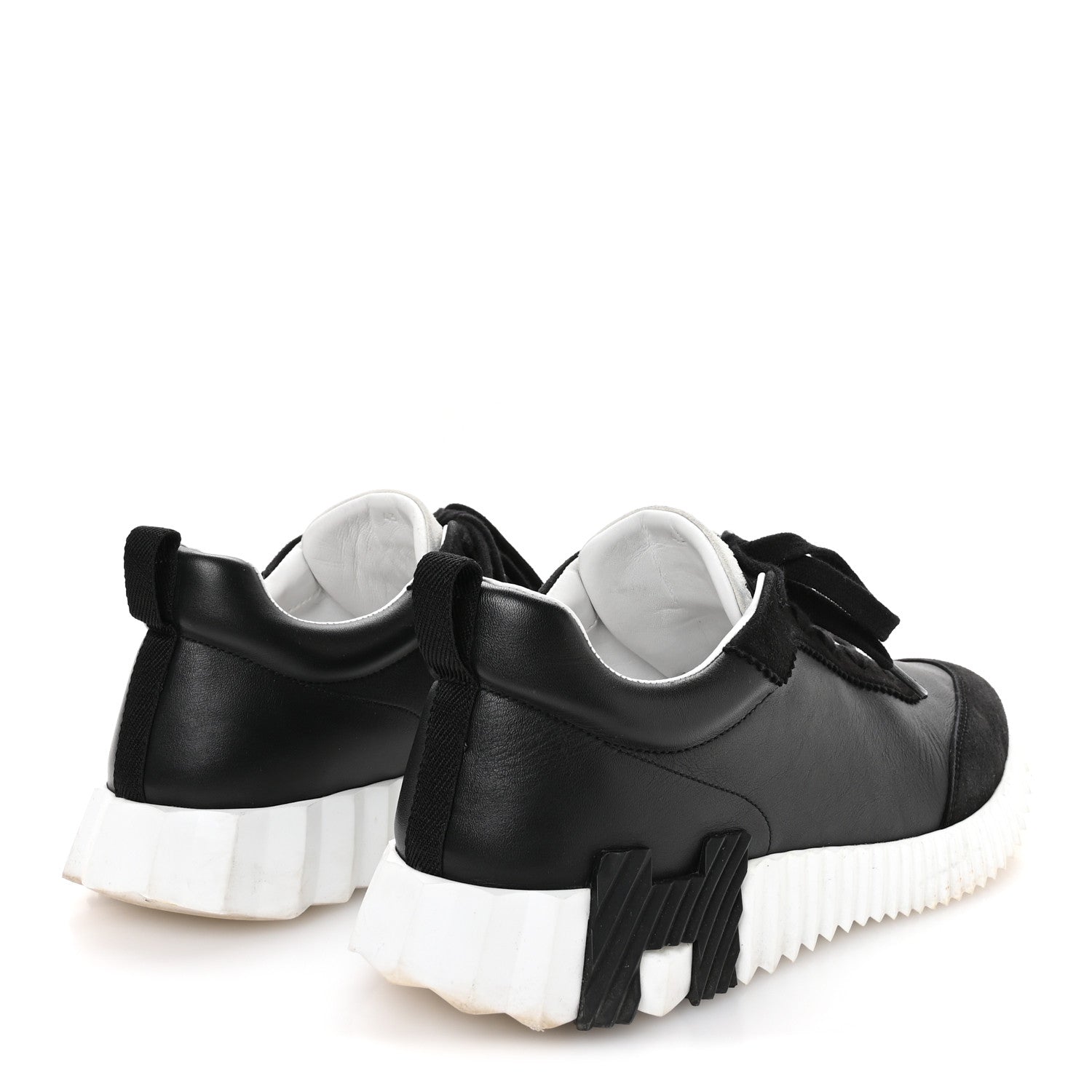 Hermes Goatskin Suede Goatskin Mens Bouncing Sneakers 43 Black 5 of 9