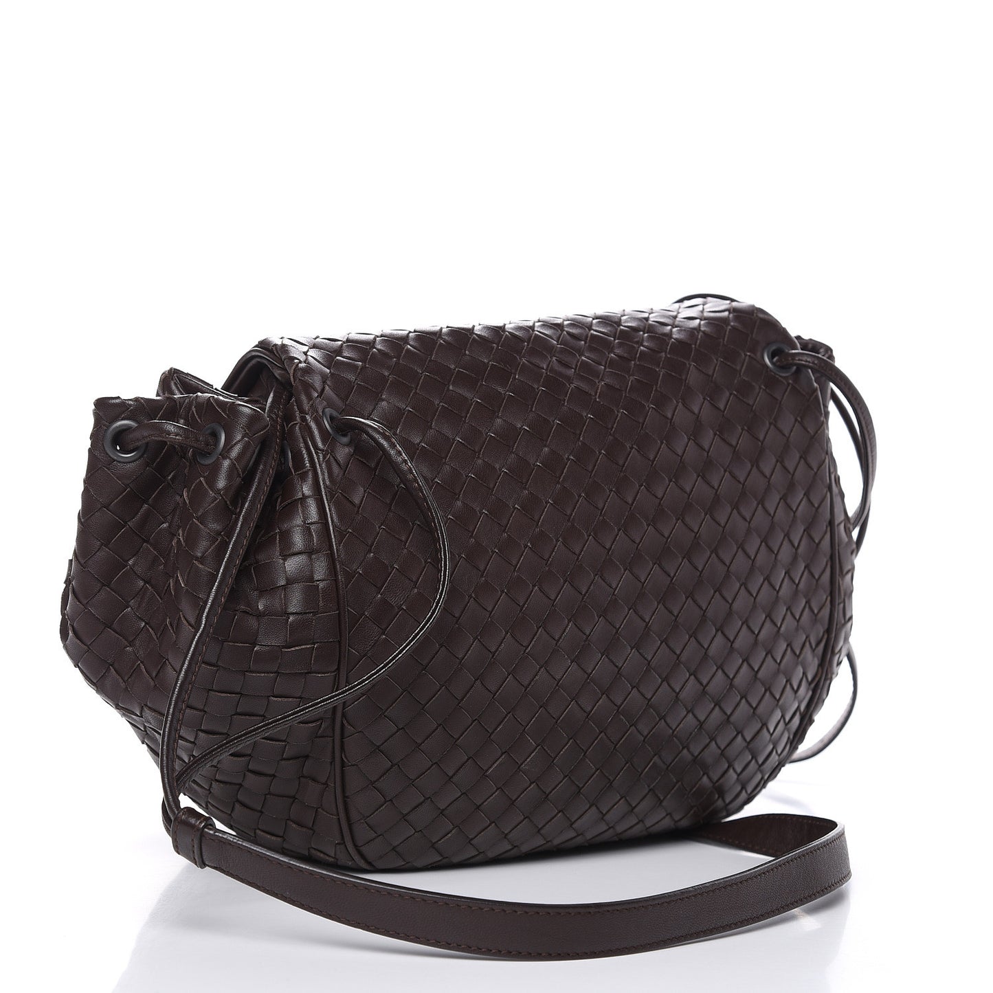 Nappa Intrecciato Messenger Bag Ebano