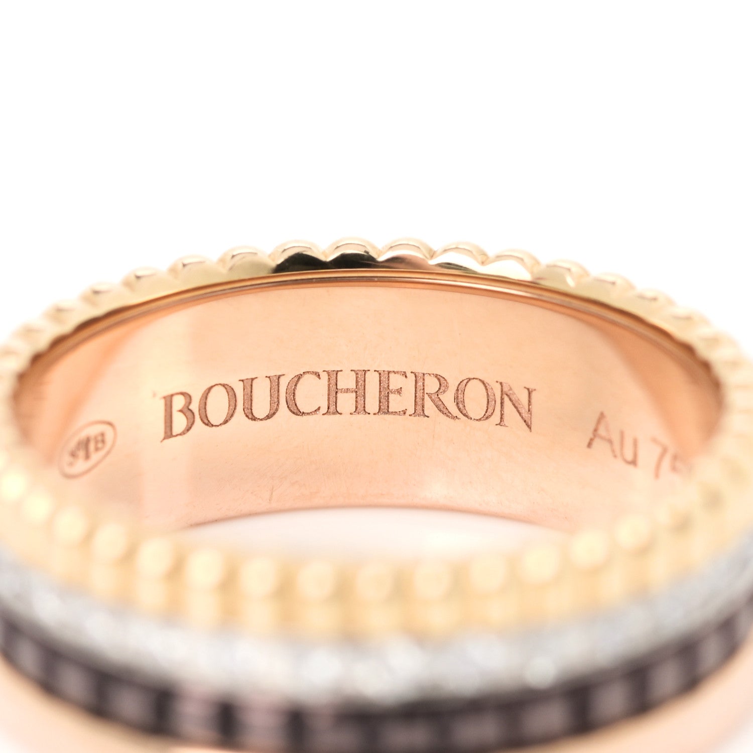 Boucheron 18K Pink Yellow White Gold PVD Diamond Small Quatre Classique Ring 49 5 4 of 6