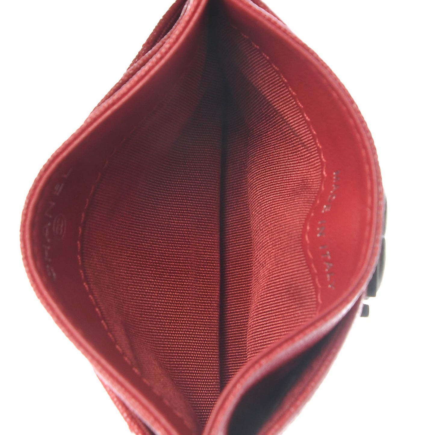 Caviar Quilted Boy Card Holder Red