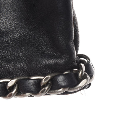 Chanel Lambskin Fingerless Chain CC Gloves 7.5 Black 4 of 7