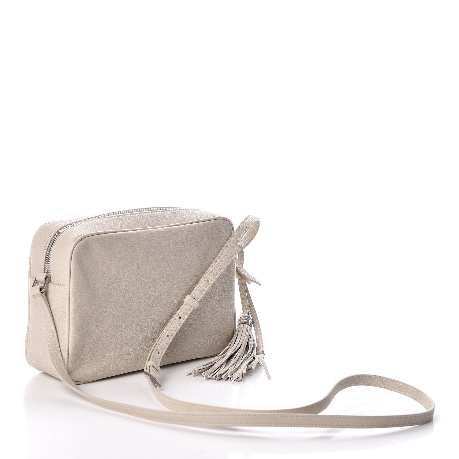 Saint Laurent Lambskin Monogram Small Lou Camera Bag Icy White 3 of 9
