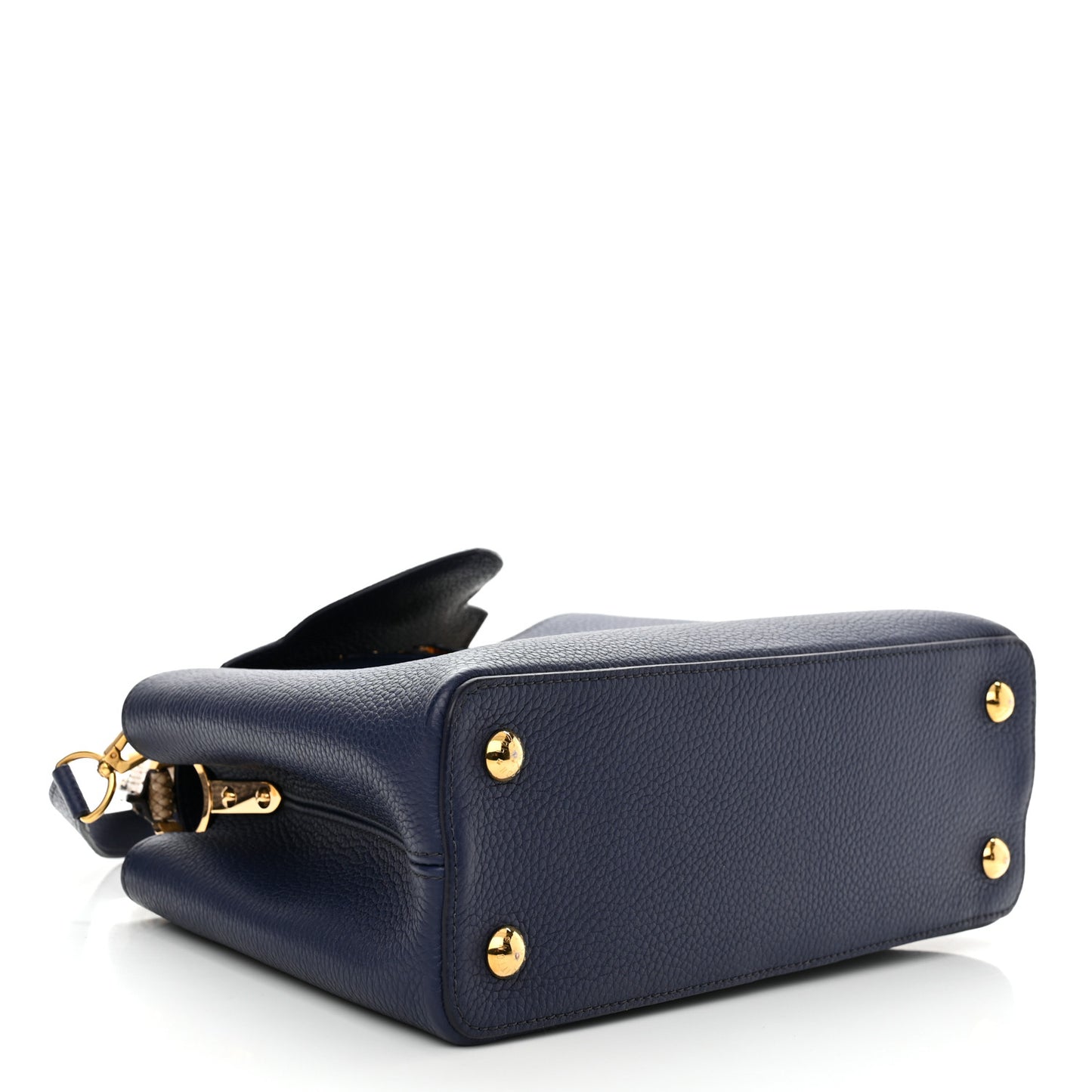 Taurillon Snakeskin Capucines MM Blue