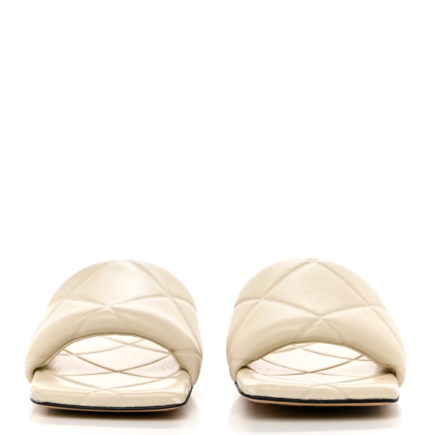 Nappa Quilted Rubber Lido Flat Sandals 37.5 Sea Salt