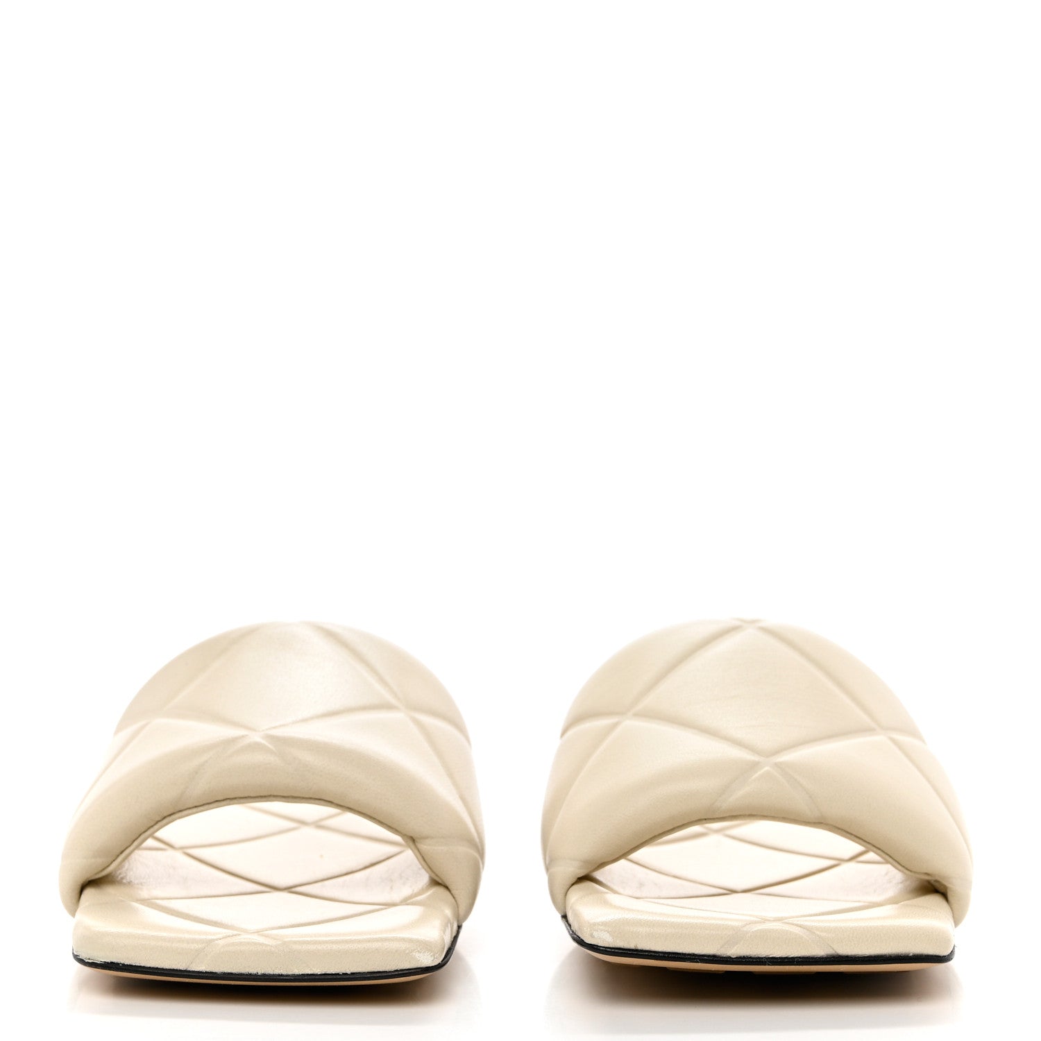 Bottega Veneta Nappa Quilted Rubber Lido Flat Sandals 37.5 Sea Salt 2 of 7