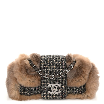 Chanel Rabbit Fur Fantasy Tweed Small Flap 1 of 9