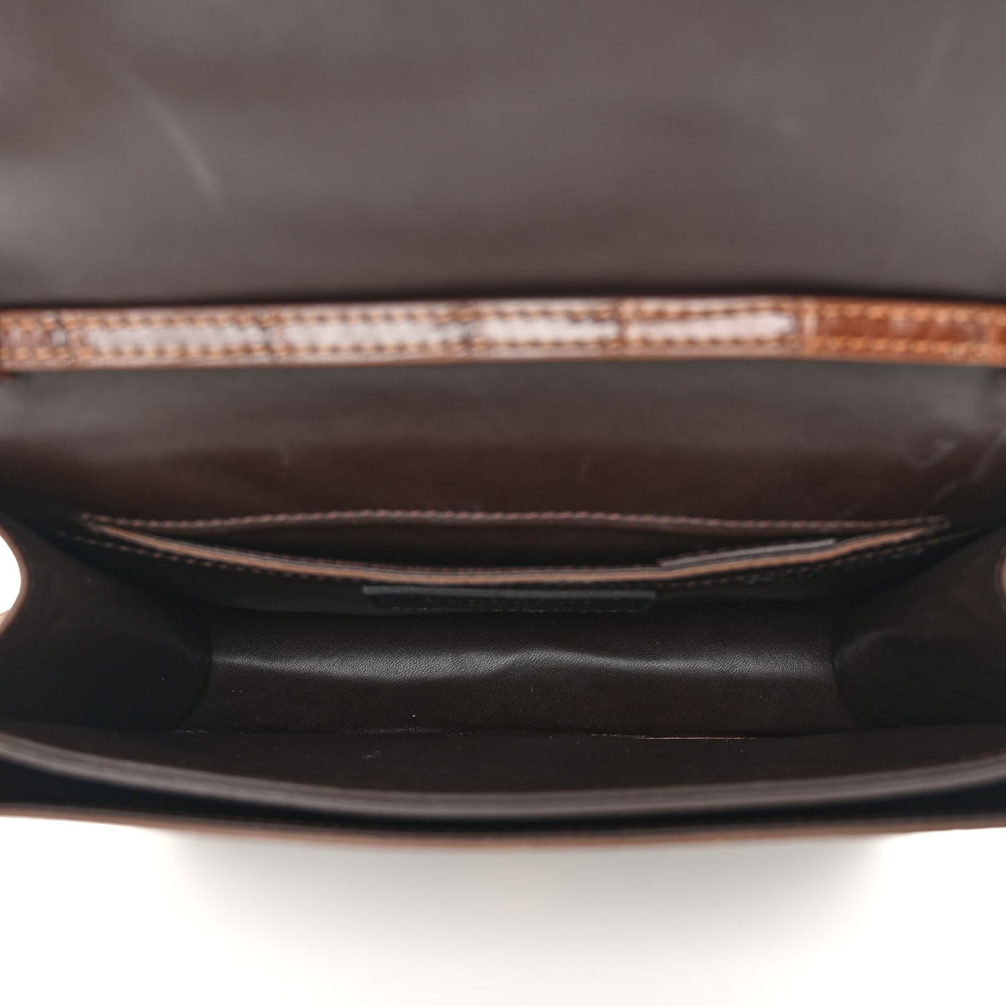 Alligator Small Macken Crossbody Bag Brown