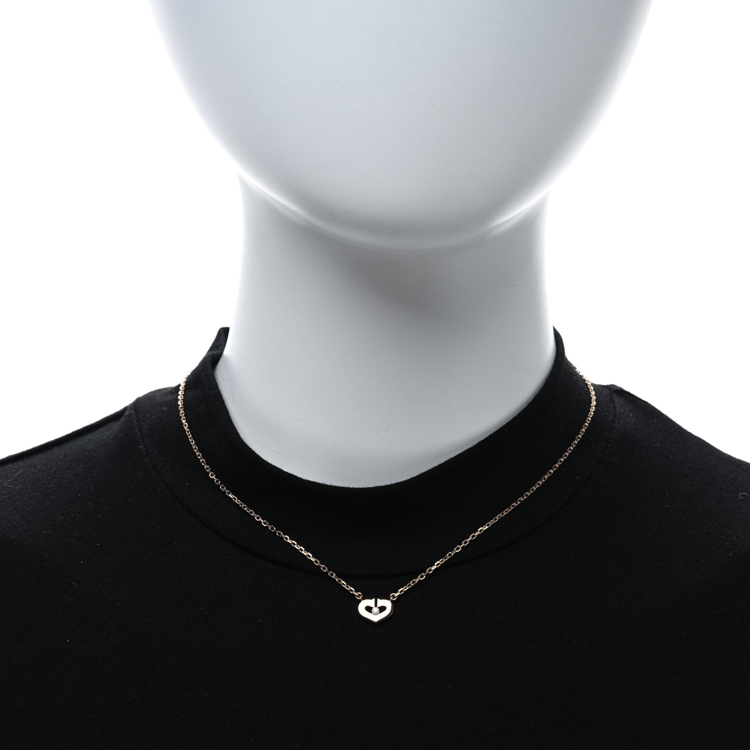 Cartier 18K Pink Gold Diamond XS Hearts and Symbols Necklace 2 of 4