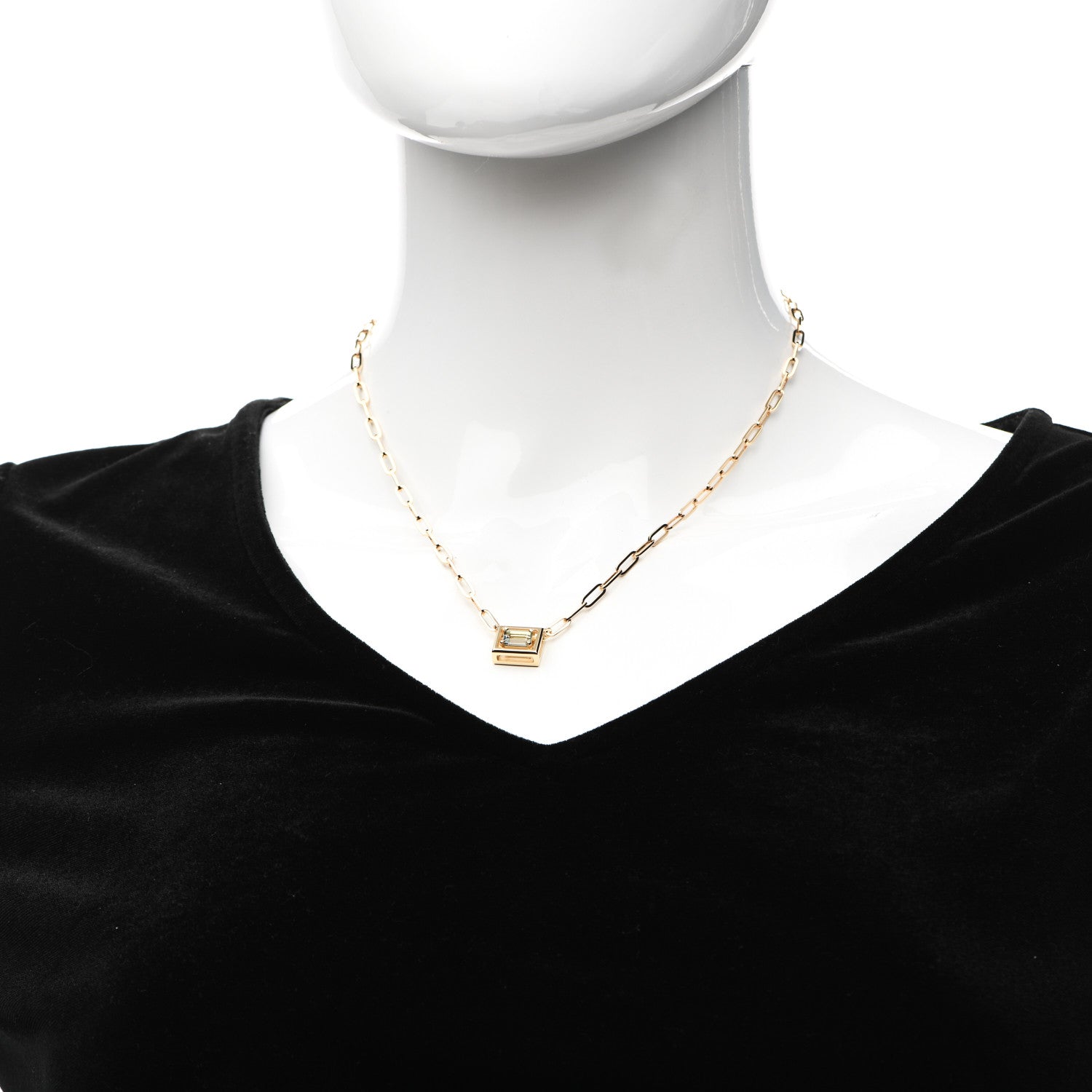 Tiffany 18K Yellow Gold Aquamarine Jewel Box Pendant Necklace 2 of 6