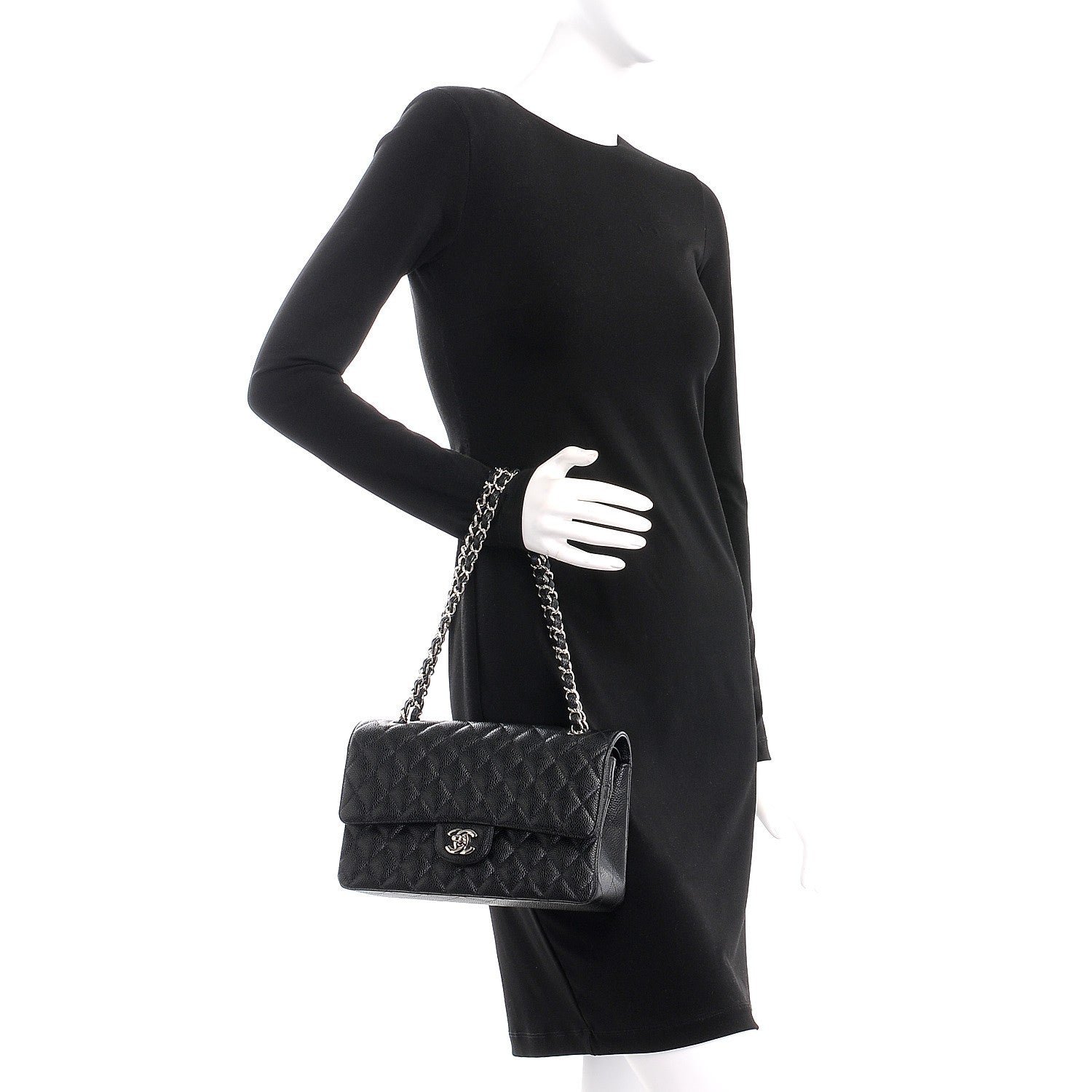 Chanel Caviar Quilted Medium Double Flap Black 3 of 9