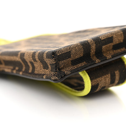 Fendi Fabric Jacquard FF 1974 Cell Pocket Strap You Tobacco Moro Giallo Fluo 8 of 10