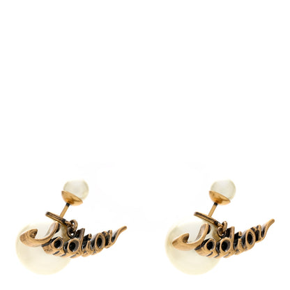 Christian Dior Pearl J'Adior Tribal Earrings Gold 1 of 4