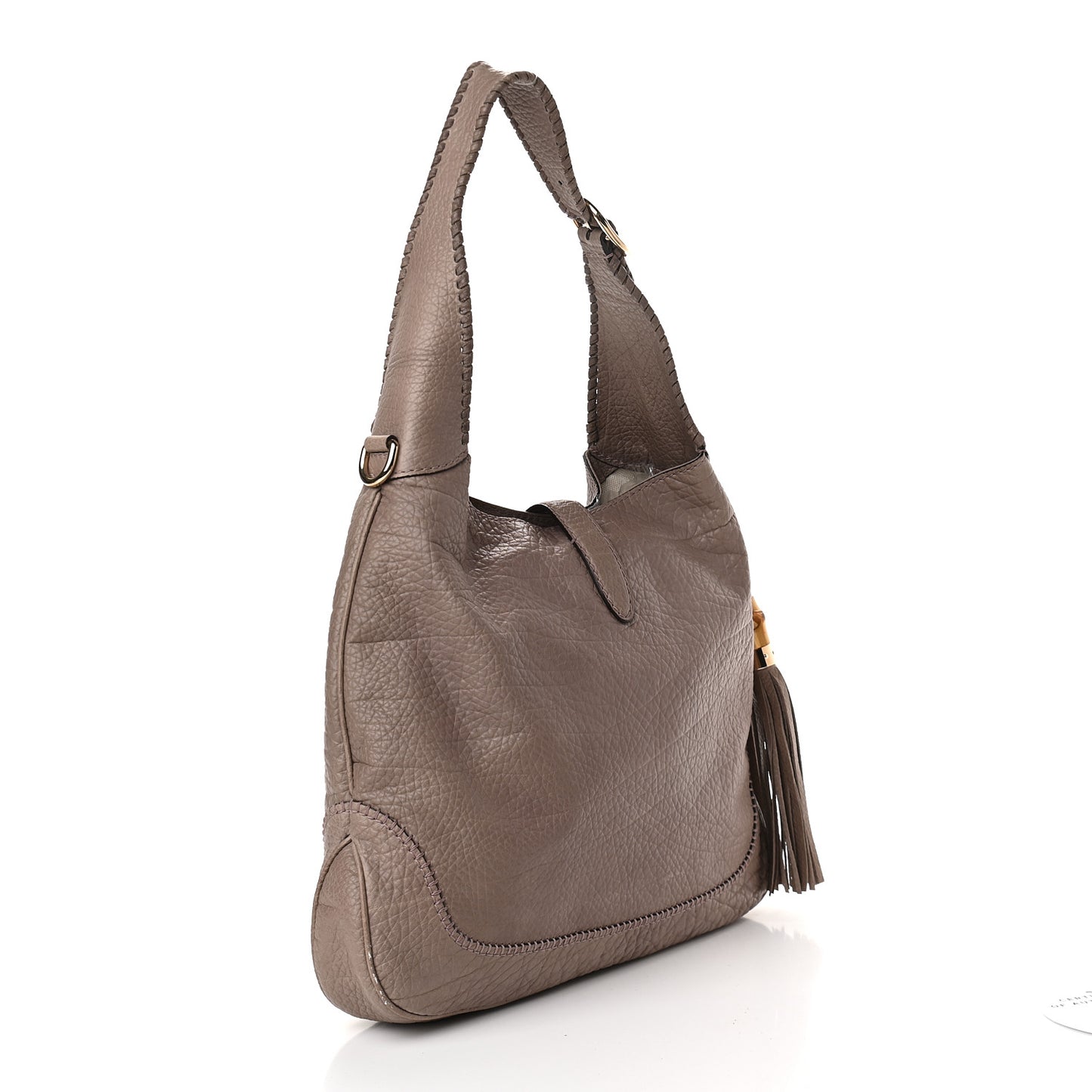 Pebbled Calfskin Medium New Jackie Shoulder Bag Grey
