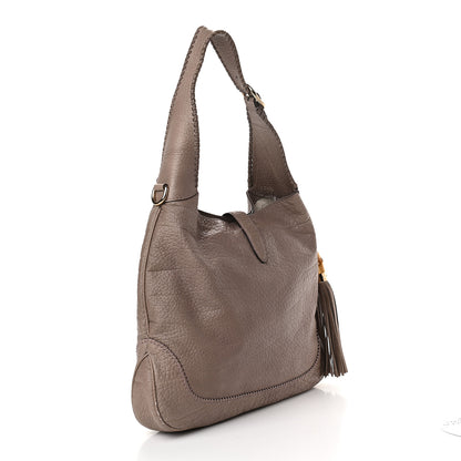 Gucci Pebbled Calfskin Medium New Jackie Shoulder Bag Grey 3 of 11