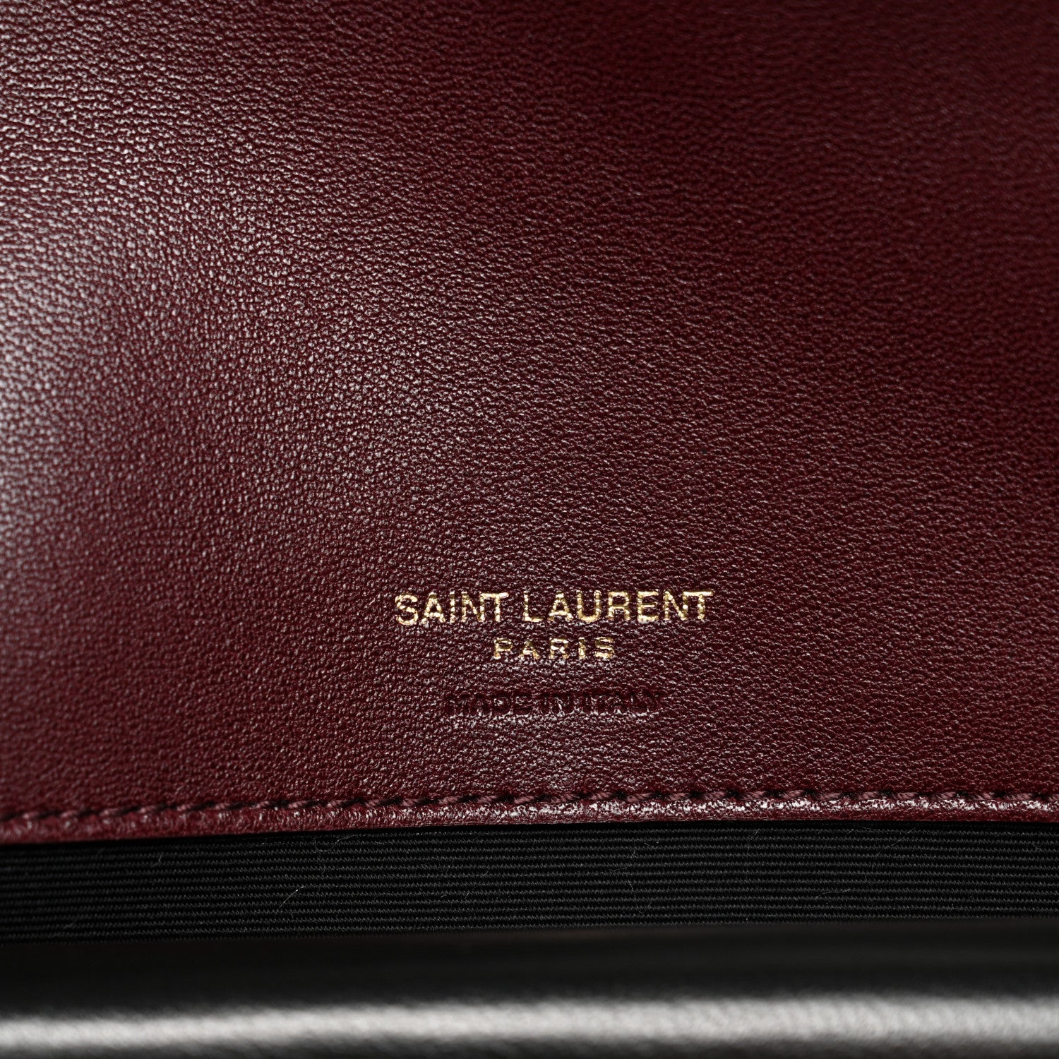 Saint Laurent Lambskin Chevron Quilted Medium LouLou Rouge Cabernet 7 of 11