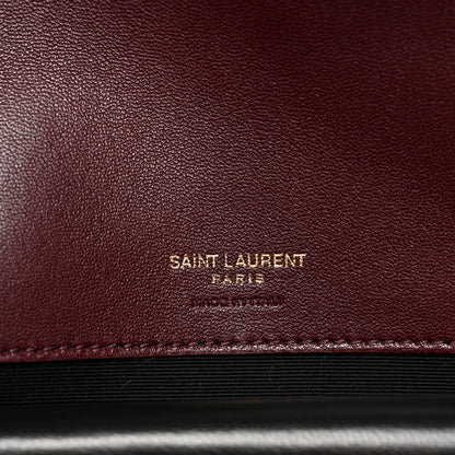 Saint Laurent Lambskin Chevron Quilted Medium LouLou Rouge Cabernet 7 of 11