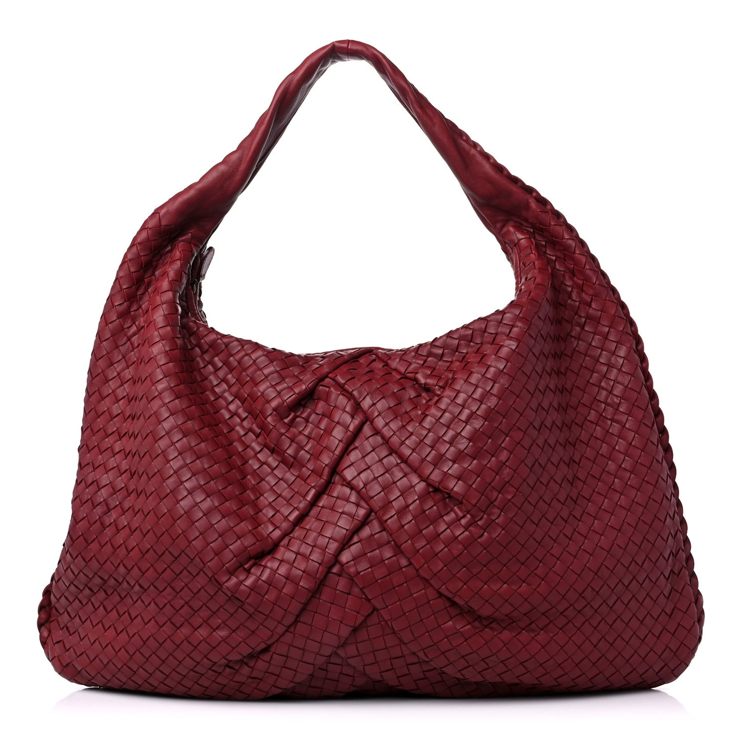 Nappa Intrecciato Pleated Large Veneta Hobo Eclipse