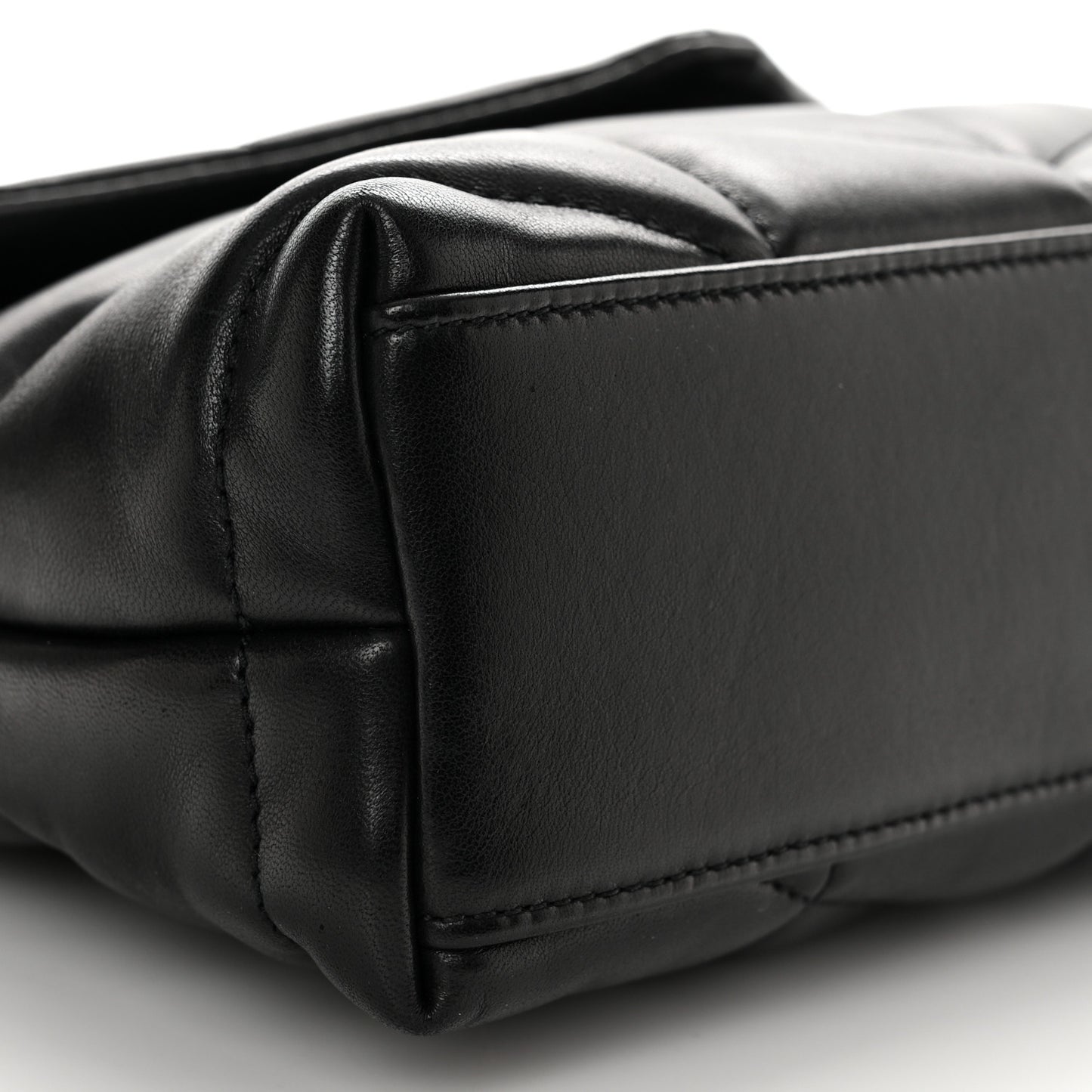 Lambskin Quilted Toy Loulou Puffer Monogram Chain Satchel Black