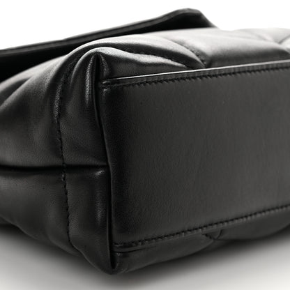 Saint Laurent Lambskin Quilted Toy Loulou Puffer Monogram Chain Satchel Black 10 of 12