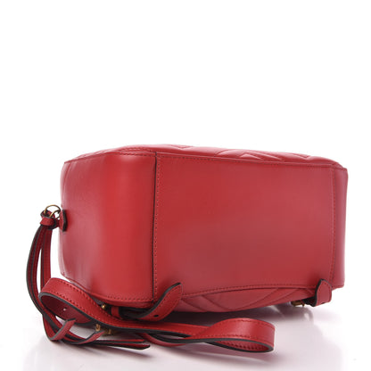 Gucci Calfskin Matelasse GG Marmont Dome Backpack Hibiscus Red 4 of 10