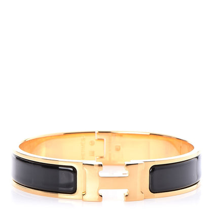 Hermes Enamel Narrow Clic Clac H Bracelet PM Black 1 of 5
