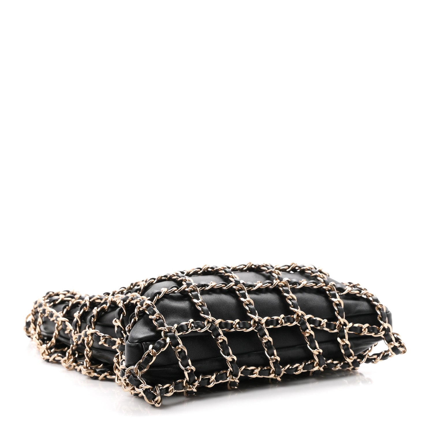 Chanel Lambskin Shopping Chain Tote Black 4 of 10